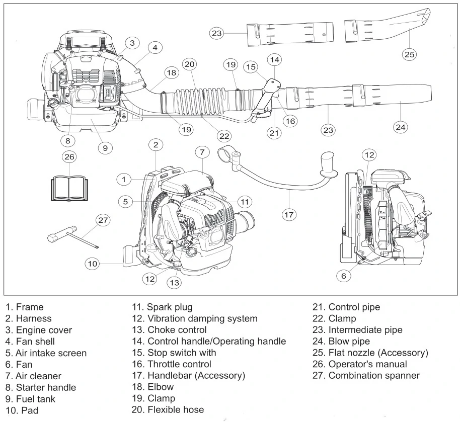 Commercial Snow and Leaf Backpack Gas Blower