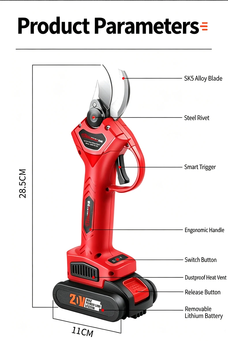 21V Cordless Electric Pruning Shears